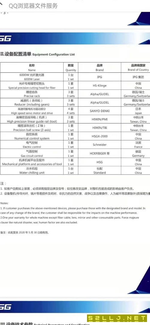 出售：2020年廣東宏山6000瓦激光切割機一臺