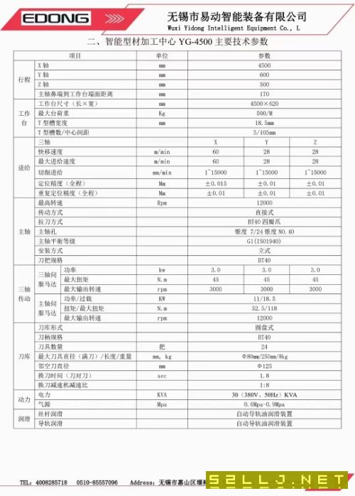 出售:2021年無錫易動4500重型型材機，一體鑄造，.