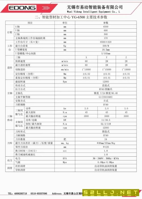 出售:無錫易動6500重型型材機(jī)，鑄件床身，三線軌.