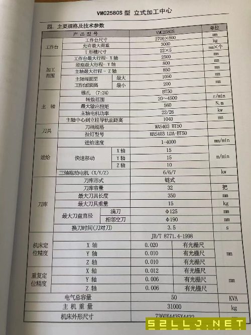 出售沈陽VMC2580