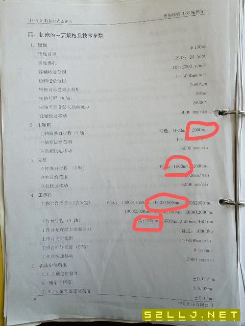 中捷6513數控刨臺鏜床。工作臺1.6米1.8米，三軸行程XY.