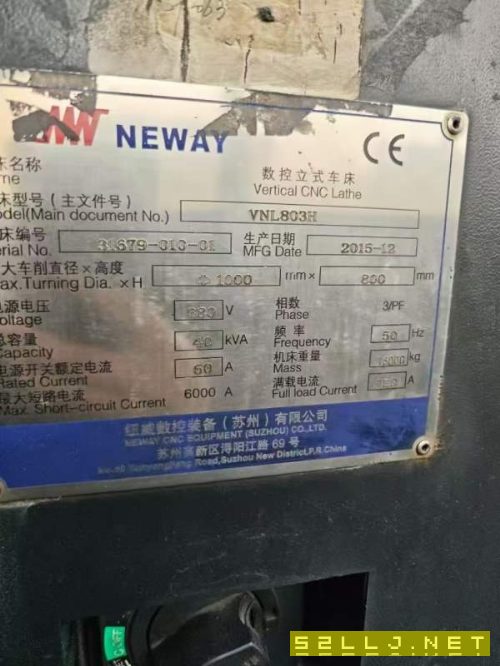 紐威VNL803H數(shù)控立車，回轉(zhuǎn)直徑1000，加工高度600，轉(zhuǎn).